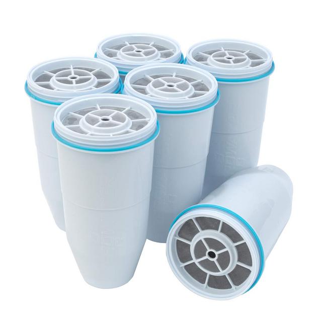 ZeroWater 5-Stage Water Filter Replacement, NSF Certified to Reduce Lead, Other Heavy Metals and PFOA/PFOS, 6 Count (Pack of 1), White