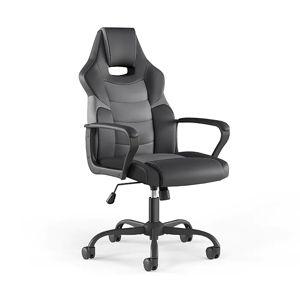 Staples Emerge Vector Luxura Faux Leather Gaming Chair, Black & Gray (61108) | Staples