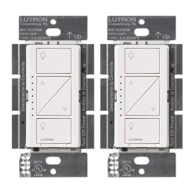 Lutron PD-6WCL-WH Caseta Wireless Smart Lighting Dimmer Switch, White (2 Pack), 2-PACK