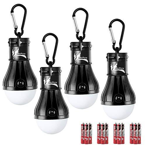 DealBang Compact LED Camping Light Bulbs with Clip Hook(Battery Included) 150 Lumens LED Hanging Tent Lights for Camping,Hiking,Backpacking,Fishing,Hurricane,Emergency,Outage
