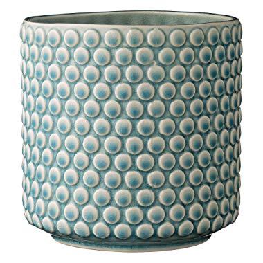 Bloomingville A75100047 Sky Blue & Cream Stoneware Pot with Crackle Finish