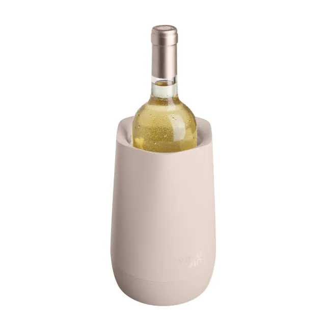 Vacu Vin Hexo Active Cooler Sand: BPA-Free Wine Chilling Bucket, Off-White, ABS Material, 2-Piece Set, 8" Height
