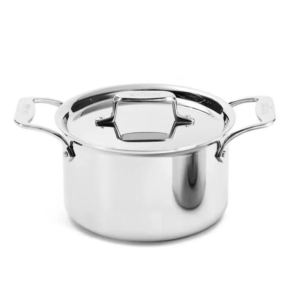 All-Clad D5® Stainless Polished Soup Pot with lid, 4 quart