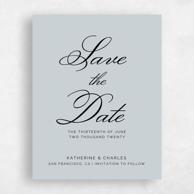 Blue Typography Wedding Save the Date - Arthur Type