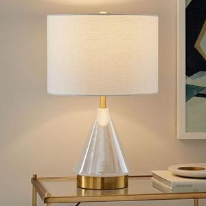 Metalized Glass Table Lamp + USB - Small (Pearl)