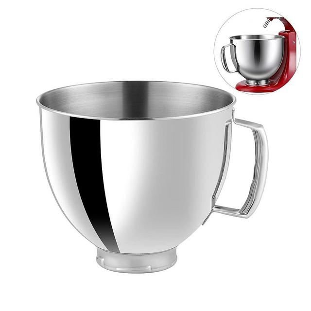 KRISVI 4.5 QT & 5 QT Stainless Steel Mixer Bowl for KitchenAid Stand Mixers,Strong and Durable Replacement Bowl for KitchenAid with Handle,Dishwasher Safe