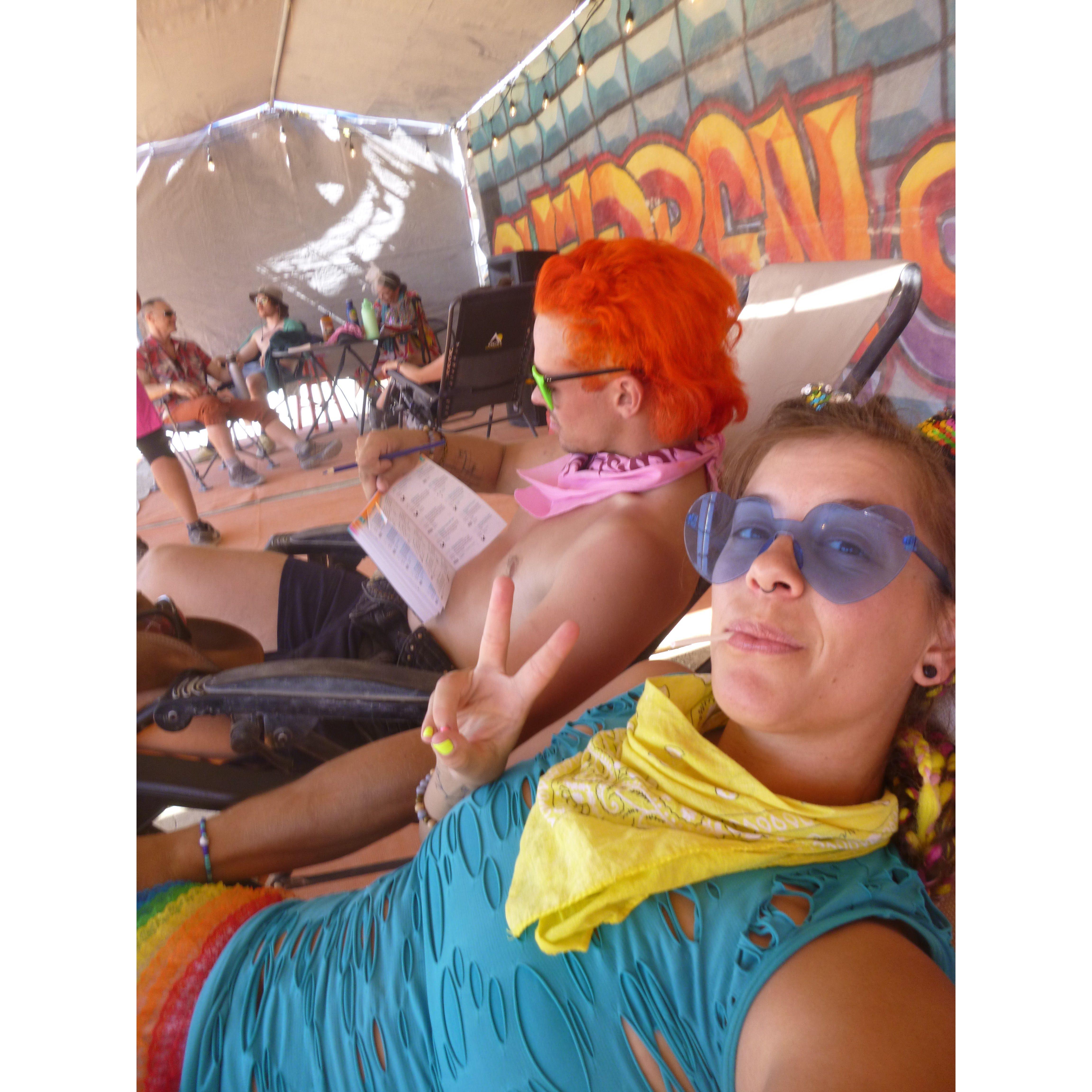 A friend told Tynan, "just don't let her take you to Burning Man." That advice was quickly ignored - look at that HAIR!