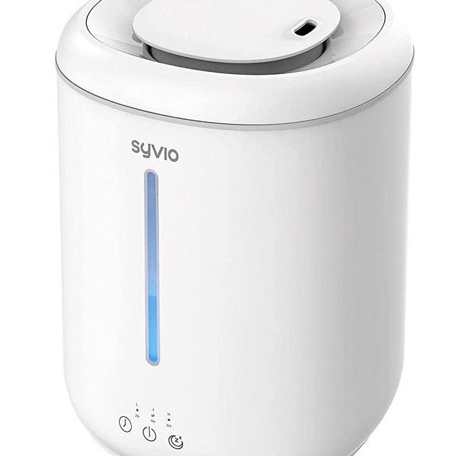Syvio Humidifiers for Bedroom, 2.8L Cool Mist Humidifier with Essential Oil Diffuser for Large Room Baby Plants Home Kids House Nursery Office, 24 Hours Top Fill Ultrasonic Air Humidifier, Whisper Quiet, Auto Shut-Off, Night Light, Easy Clean