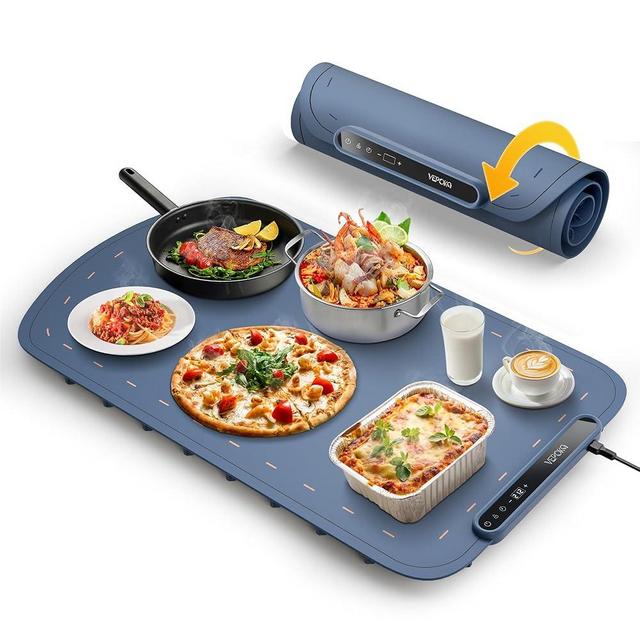 Food Warming Mat for Buffet, VEPOKA Electric Warming Tray to Keep Food Warm at Party, Silicone Heating Mat with 7 Temperature Levels& Auto Shut-Off, Food Warmers for Parties, Gatherings, Everyday Use