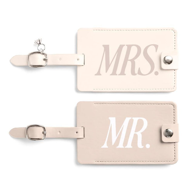 Xo, Fetti Mr and Mrs Luggage Tags - Set of 2 | Suitcase, Bridal Shower, Bachelorette Gift, Engagement Party, Couple Travel, Husband and Wife