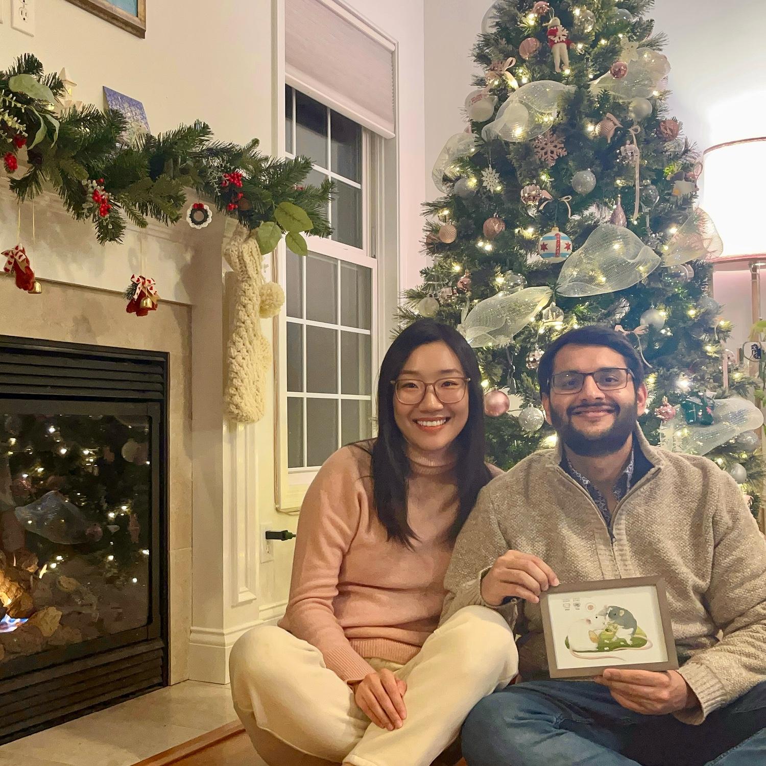 We took this picture on Christmas Eve 2024, one day after our engagement!