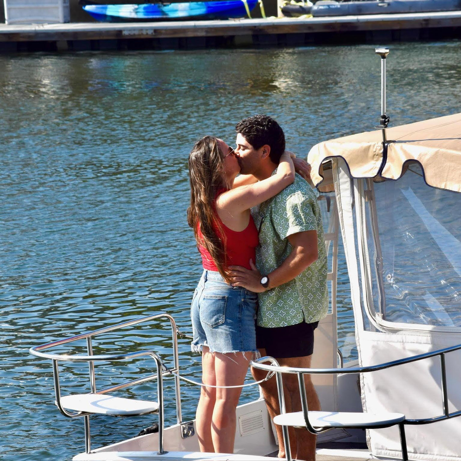 Can't beat a proposal on the water in a duffy