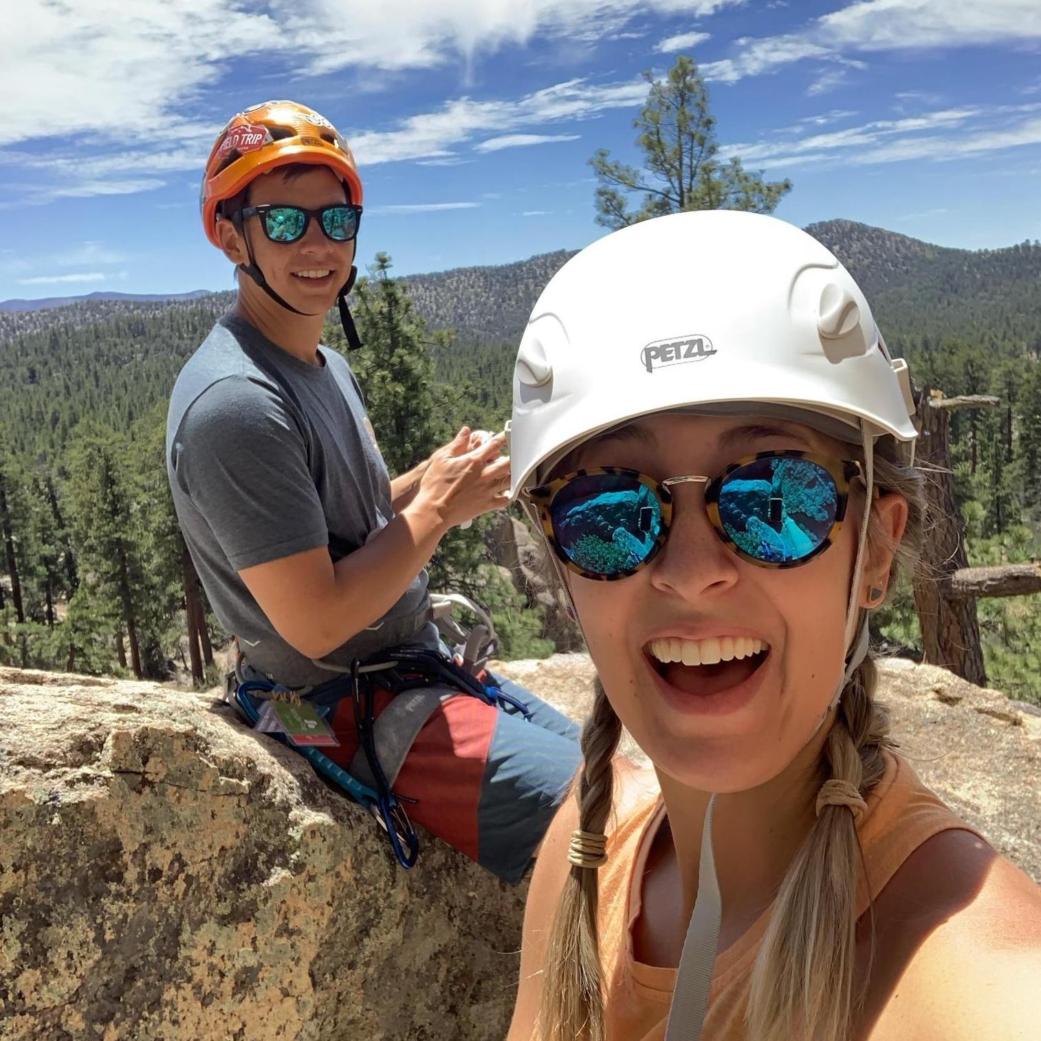 Rock climbing outdoors together is one of our favorite adventures.