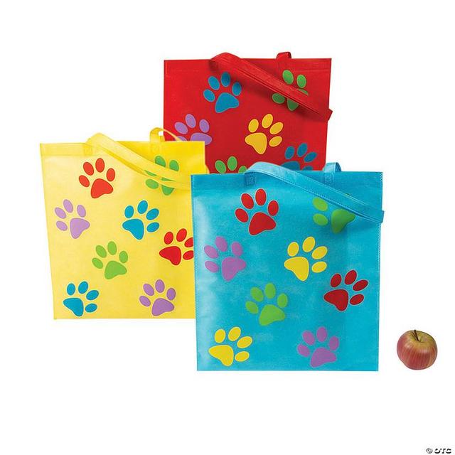 Large Paw Print Tote Bags