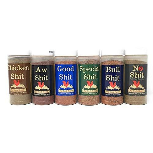 Shit Load Big 6 Sampler (Pack of 6 Seasonings with 1 each of Bull, Special, Good, Aw, Chicken, and No)