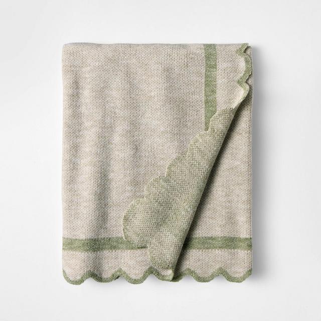 Scalloped Edge Throw Green - Threshold™ designed with Studio McGee