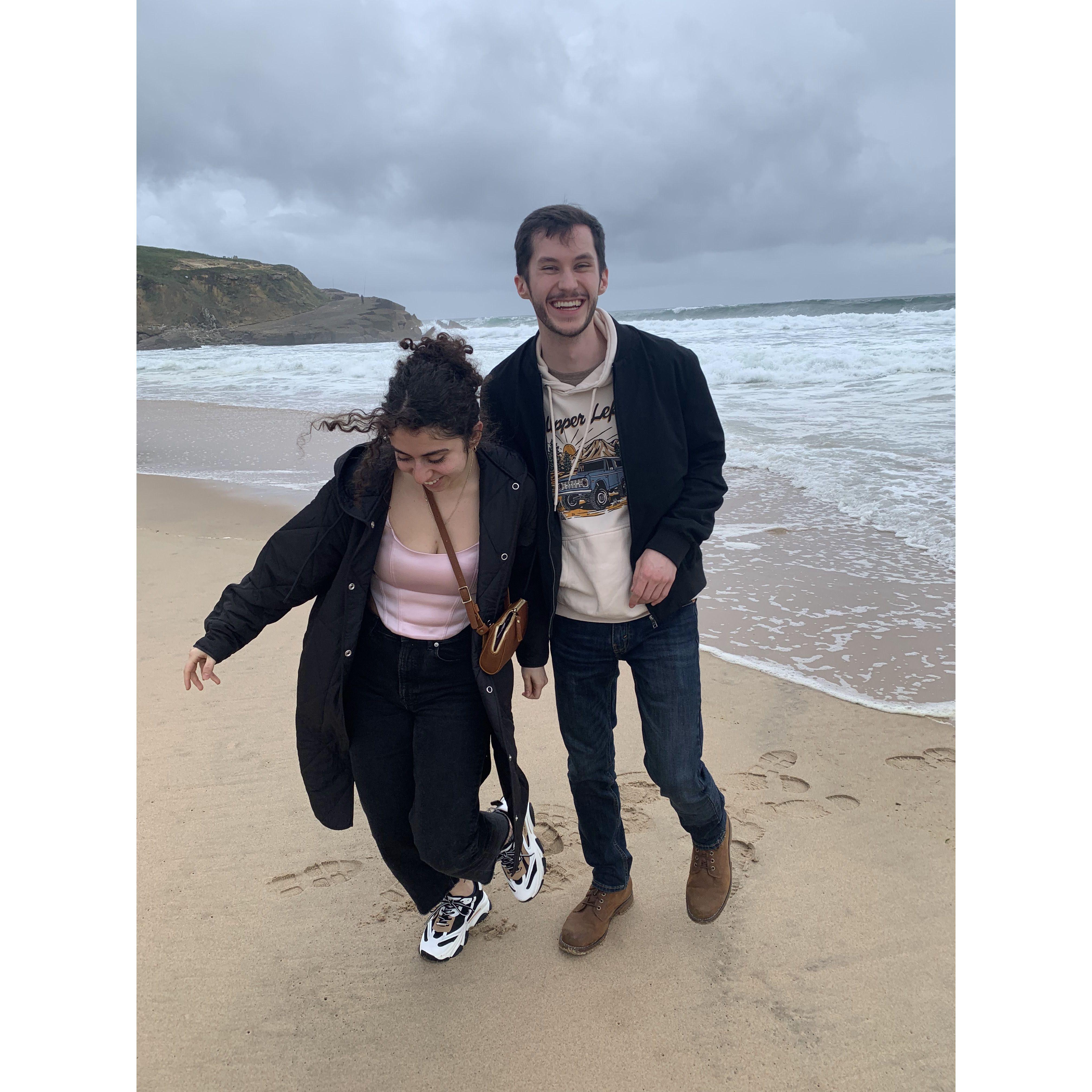 On the beach in Portugal