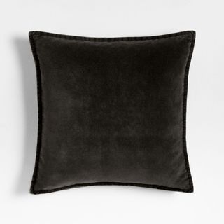 Relaxed Washed Organic Cotton Velvet Throw Pillow Cover