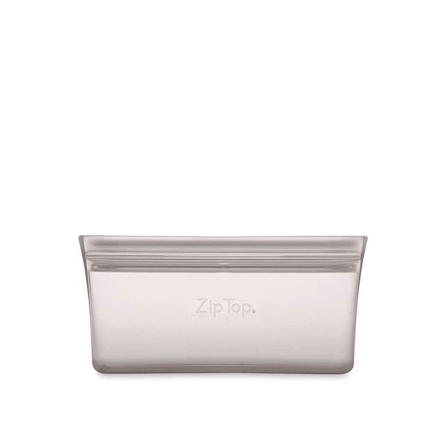 Zip Top Reusable 100% Platinum Silicone Containers - Snack Bag - Gray