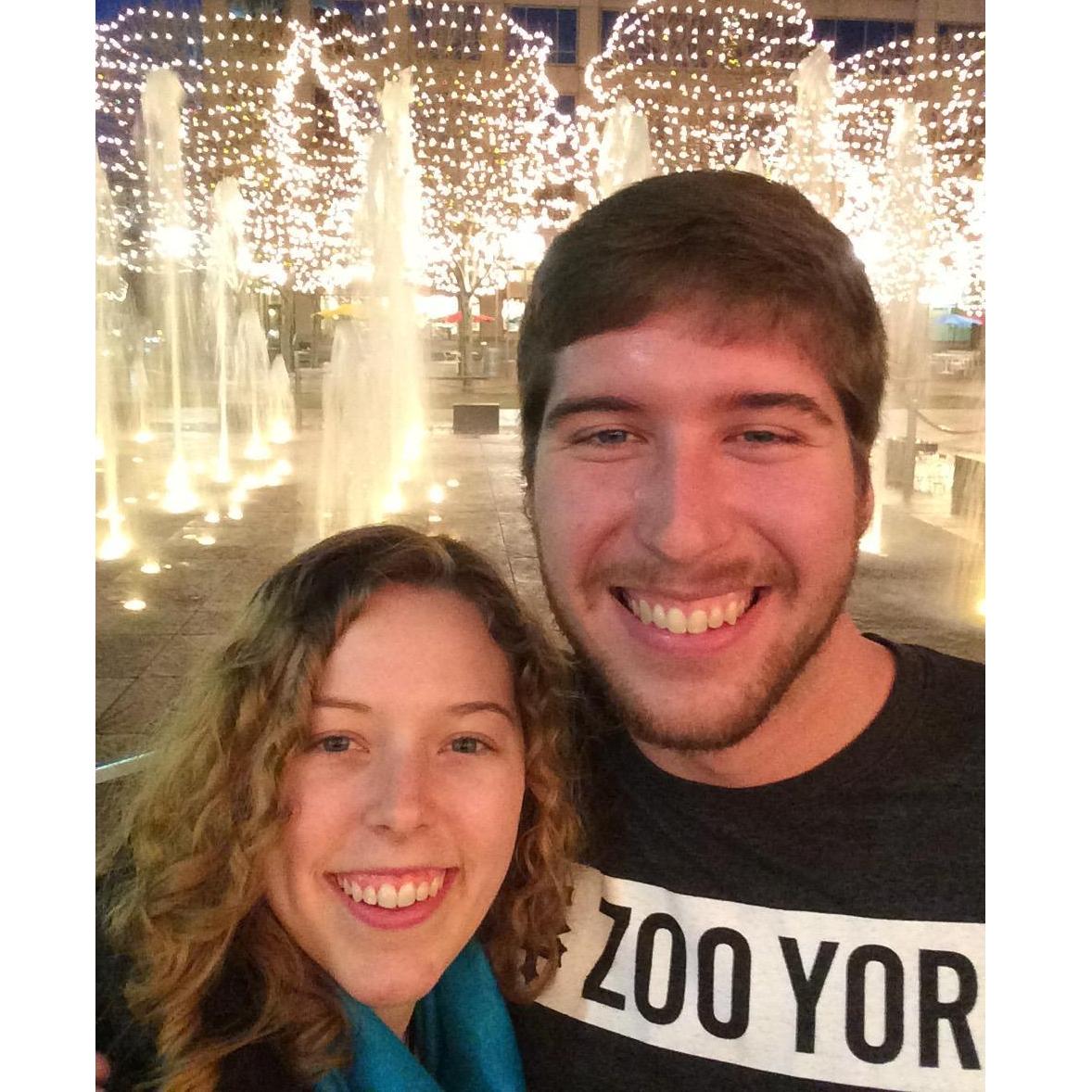 Chase took Lindsey to a KC mall after Christmas break 1st year of grad school. The trees were decorated so beautifully!