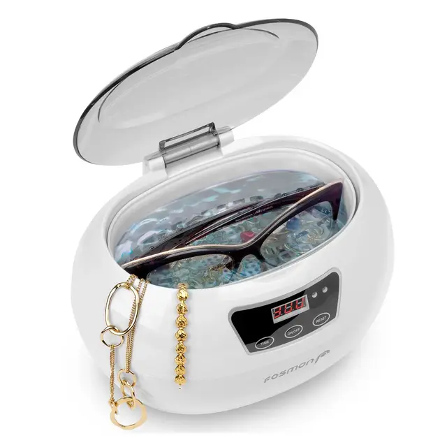 Fosmon 600ML 42kHz Ultrasonic Jewelry Cleaner Polisher with Digital Timer for Dentures, Retainer Cleaner, Mouth Guard, Jewelry Dental