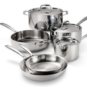 Tramontina Tri-Ply Clad Stainless Steel 9-Piece Cookware Set with Lids, Pots and Pans Kitchen Set, Induction-Ready, Dishwasher-Safe, NSF-Certified