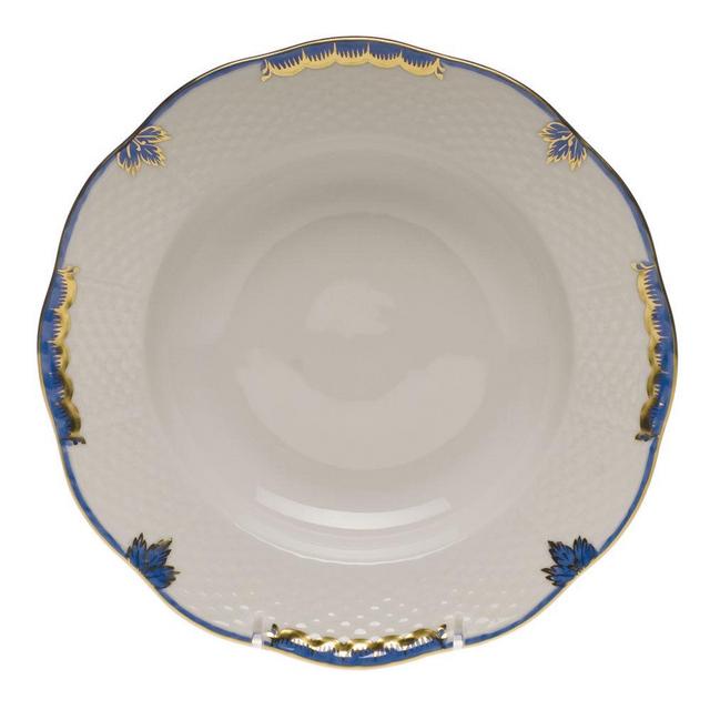 Princess Victoria Blue Rim Soup Plate 8"d - Blue