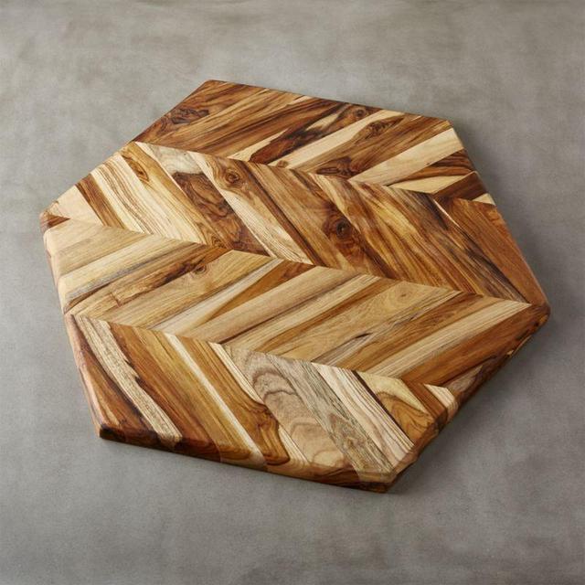 Hex Large Teak Serving Board