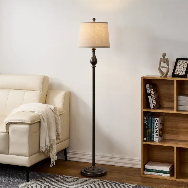 Maxax 60.5" Traditional Floor Lamp,Vintage Standing Lamp，Rustic Dimmable Floor Lamp for Living Room, Bedroom, Office, Bulb Not Included