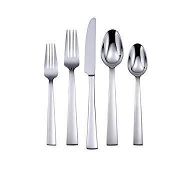 Oneida Madison Avenue 45 Piece Casual Flatware Set, 18/0 Stainless, Service for 8,Silver,45pc