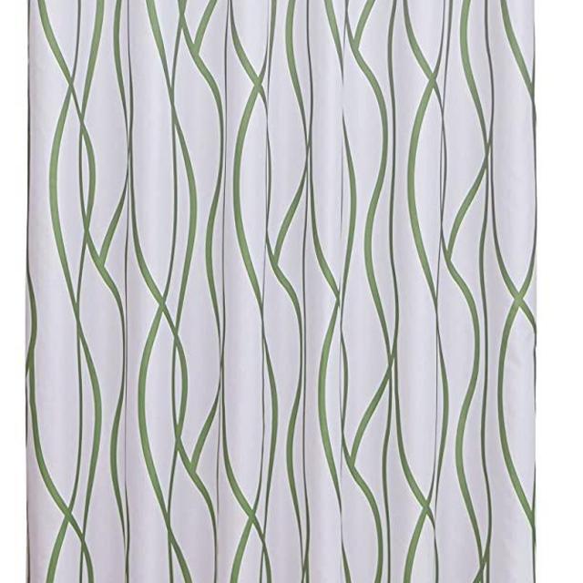 Biscaynebay Extra Long Textured Fabric Shower Curtain 72 Inches Width by 84 Inches Length, Sage Printed Dancing Bathroom Curtains Machine Washable