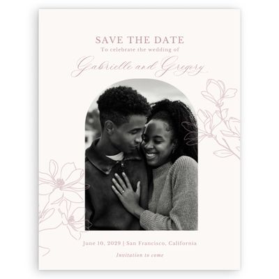 Beige Simple Wedding Digital Save the Date - Magnolia Photo