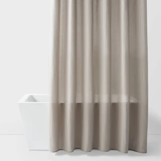 72"x84" Extra Long Herringbone Fabric Shower Curtain Gray - Room Essentials™