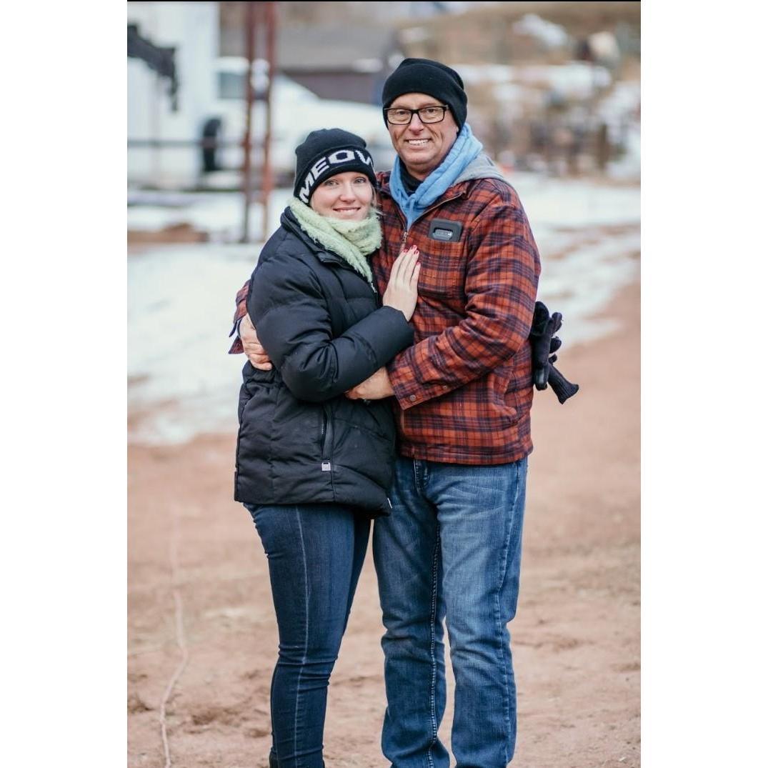 After he popped the question! Taken at the Equestrian Stables in Manitou Springs, CO.
