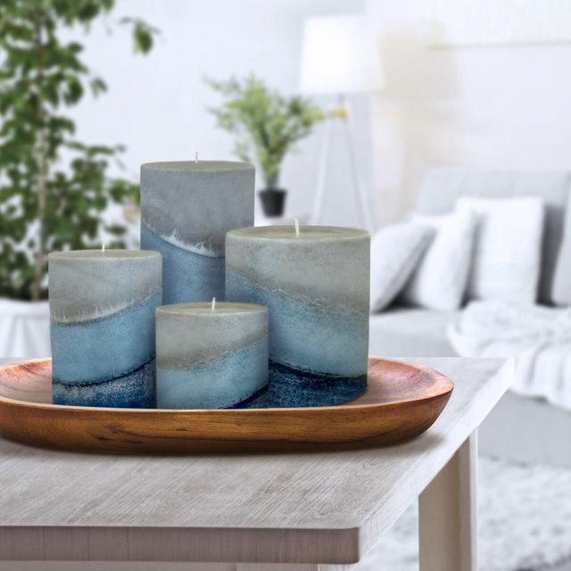 Indigo Mist Pillar Candles Scented