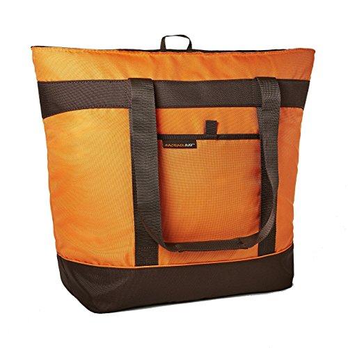 Rachael Ray Jumbo ChillOut Thermal Tote Bag for Grocery Shopping, Transport Cold or Hot Food, Extra-Large Capacity, Insulated, Reusable, Orange