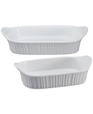 Corningware French White 2-Pc. Bakeware Set