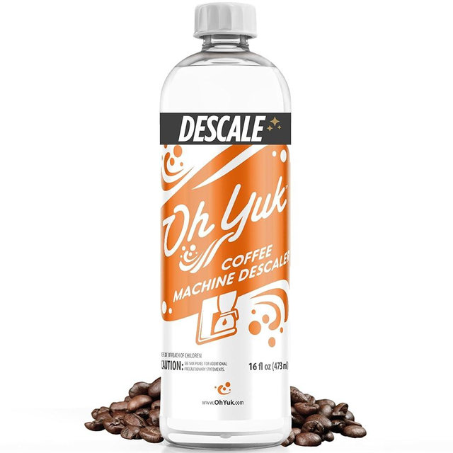 Oh Yuk Coffee Machine Descaler - Cleaning and Descaling Solution Universally Compatible for All Brands and Machine Types: Breville, Delonghi, Nespresso, Keurig - 16 oz (1)
