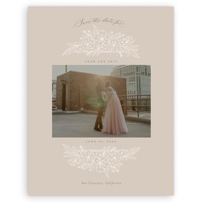 Canvas Tan, Brown Wedding Digital Save the Date - Yolande Photo