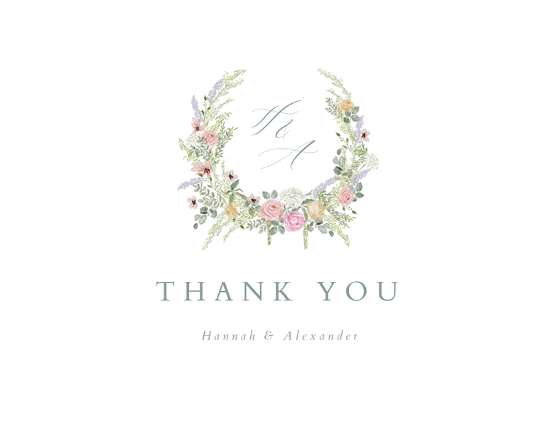 Sakura Landscape | White | Zola Thank You Cards