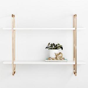 Metallic Trim Wall Bookcase