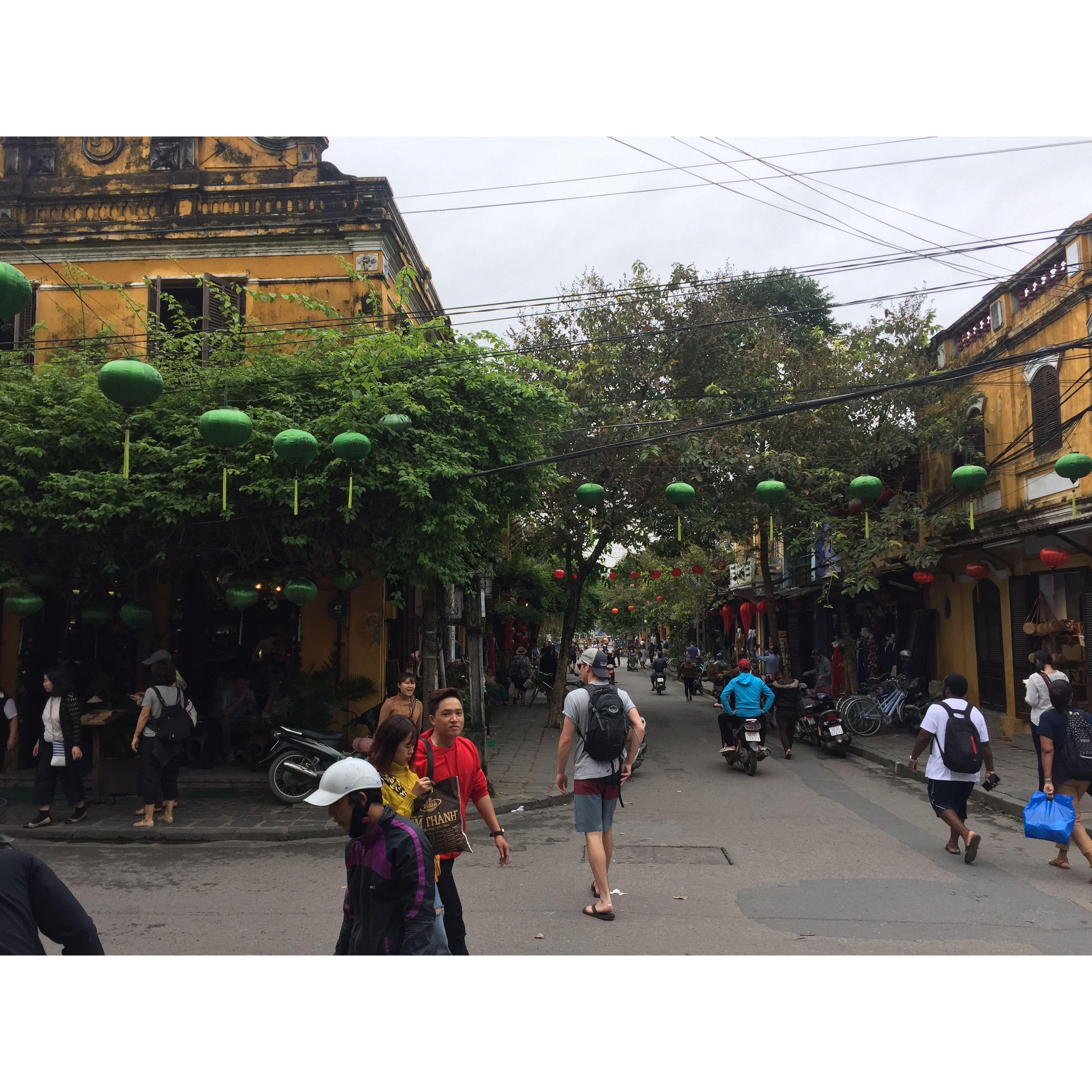 Jake and Olivia wandering through the streets of Hoi An, Vietnam
