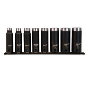 3/8 in. Drive SAE SHOCKWAVE Deep Well Impact Socket Set (8-Piece)