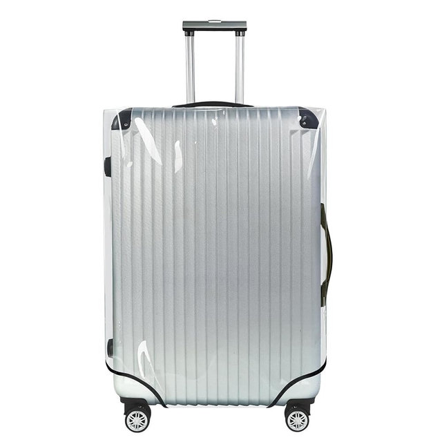 Explore Land Clear Luggage Cover Tough Protector Fits for 30 Inches Suitcase for Travel Airplane (PVC, XL)
