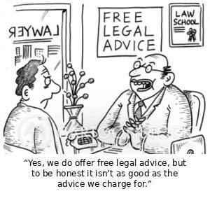 1 hour of legal advice from the bride "except during the wedding"