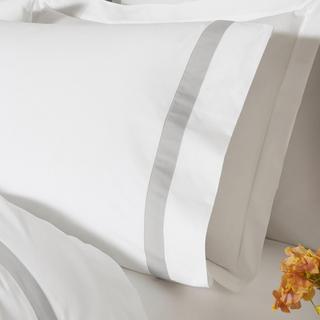 Percale Banded Organic Pillowcase, Set of 2