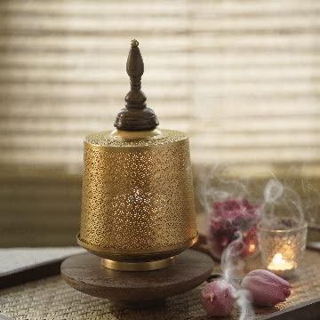 Courtyard Gifts & Decor Moroccan Table Lantern in Metal and Wood / Antique Decorative Candle Holder for Indoor/Outdoor Home Decor| Wedding Decor