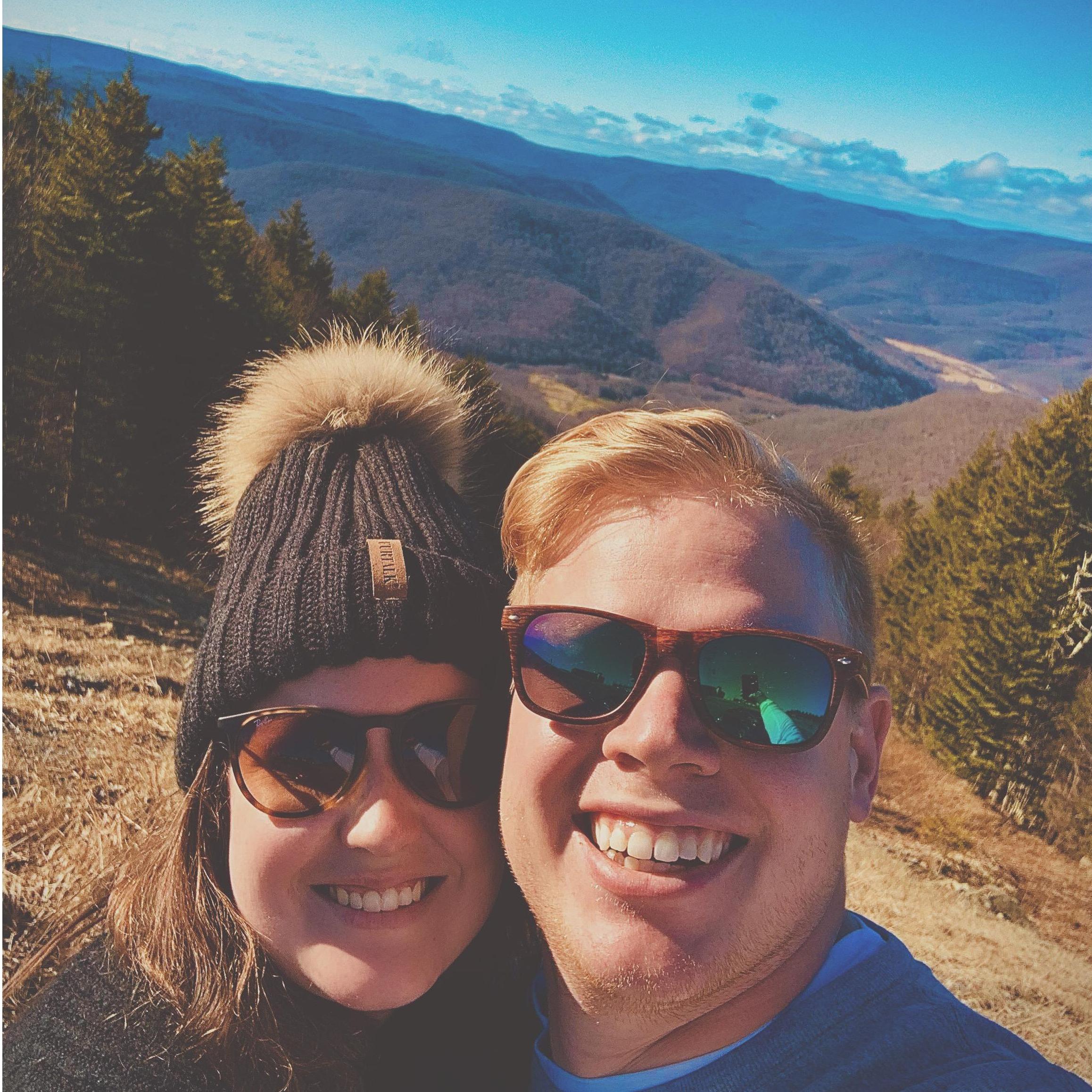 January 2020: John attempted to teach Erin how to ski