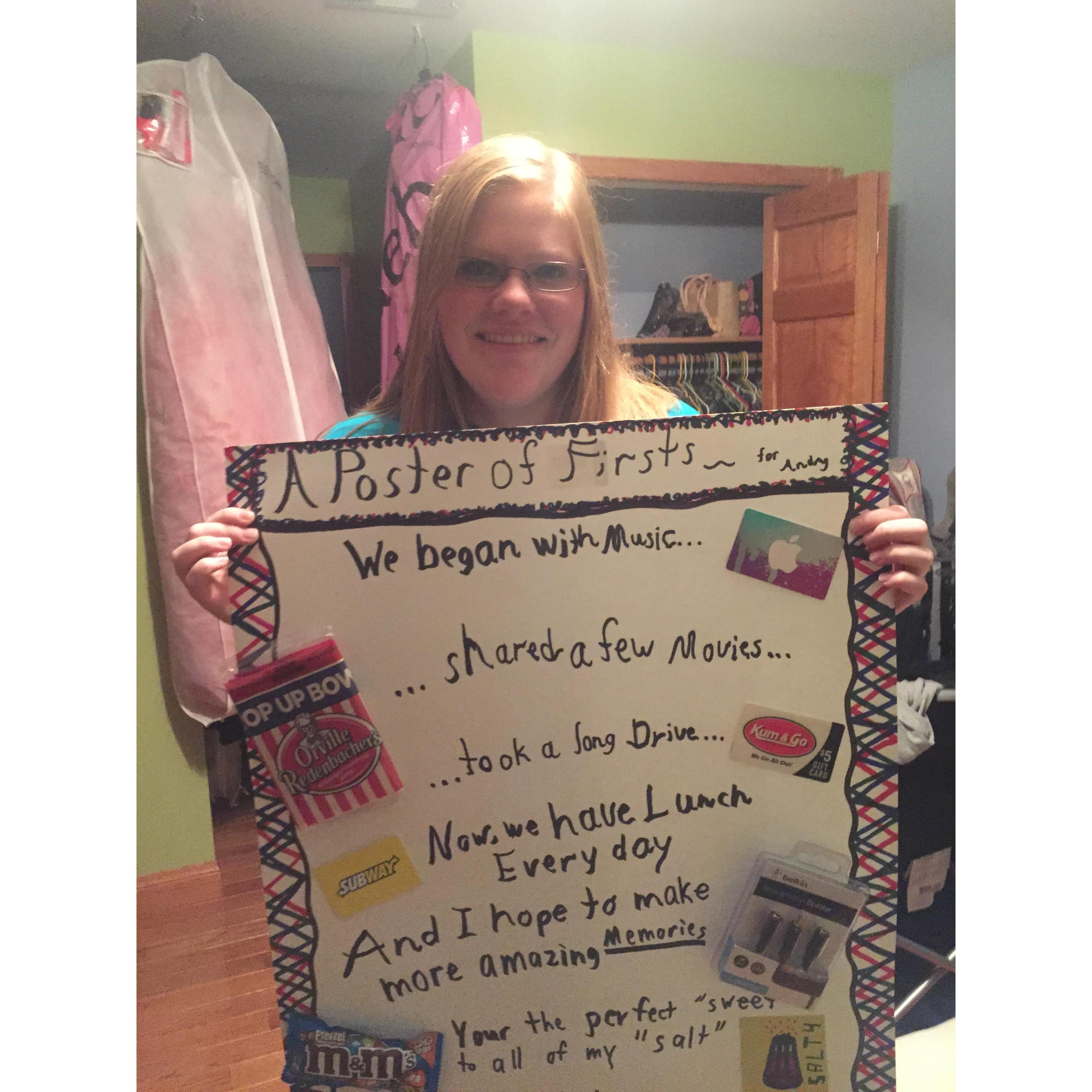 Riley's adorable gift for Andrea's 19th Birthday!