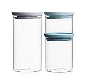 Brabantia Stackable Glass Food Storage Containers, Set of 3
